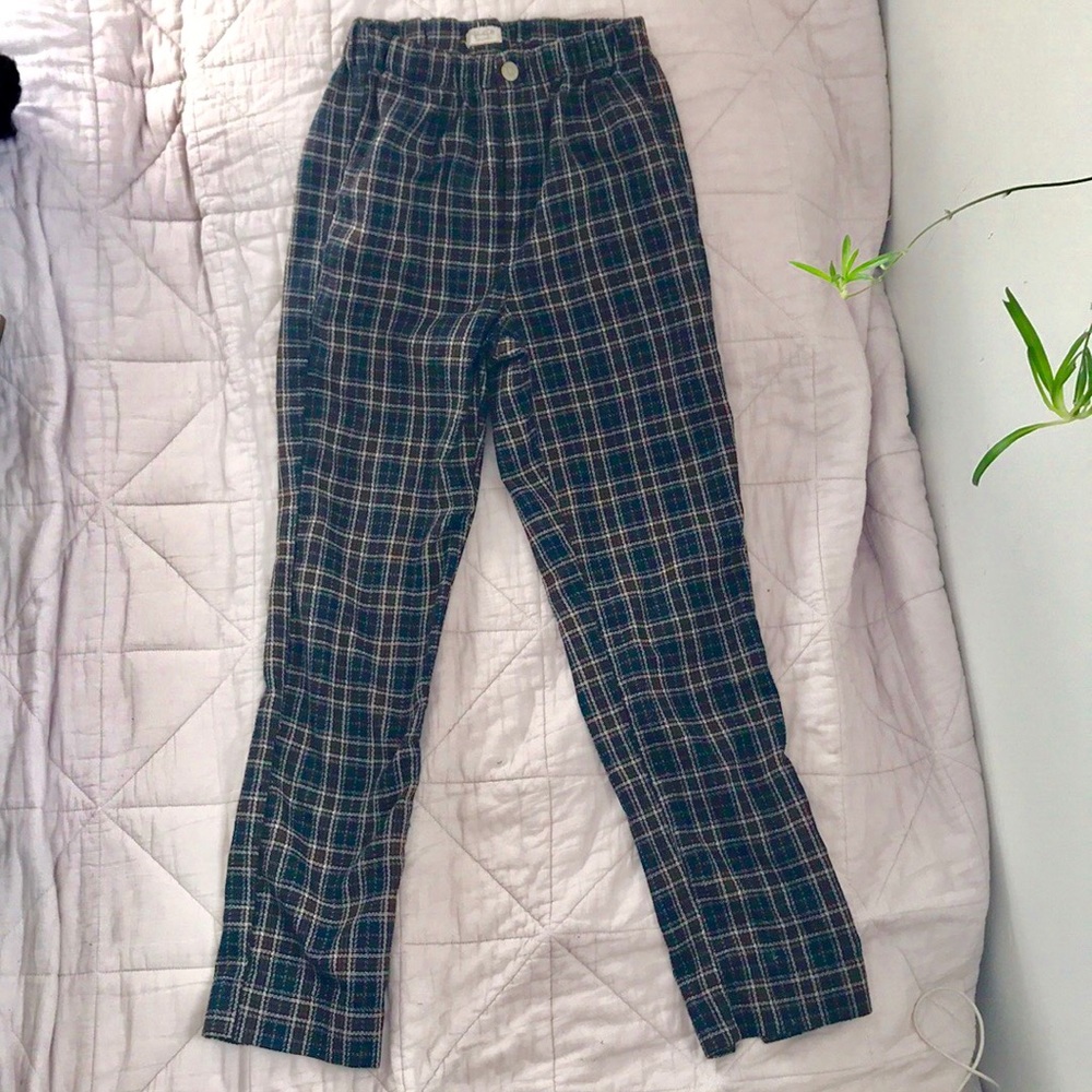 John Galt plaid crop trousers